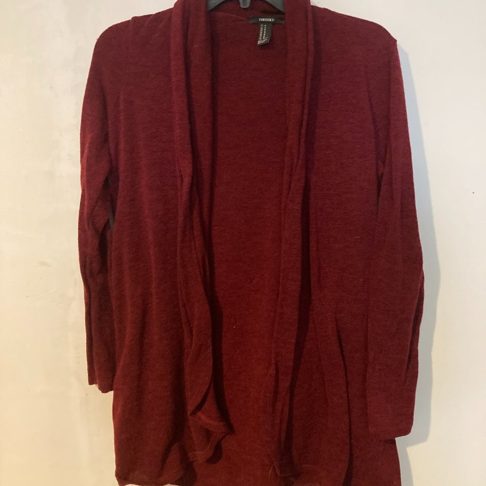 FOREVER 21 Burgundy Cardigan